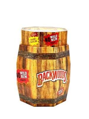 Backwoods Wild Rum 40Ct Barrel, single backwoods, backwoods bulk, backwoods case of 600, backwoods small batch 002, small batch backwoods